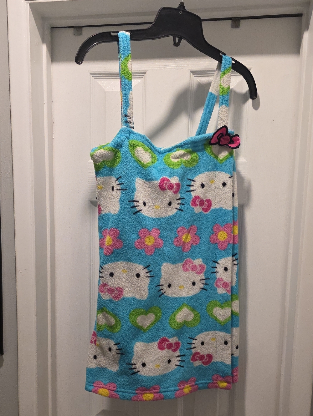 Sanrio Hello Kitty Aqua Blue  After Shower Dress with Pink and Green Accents